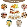 thumbnail image 6 of Iauyy 3 Tier Acrylic Cake Stand -DIY Design Wedding Dessert Display Tower for 34 Cupcakes for Birthday Party Gathering Festival, Gold Border-2, 6 of 8