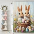 thumbnail image 2 of Yhmxh Easter Shower Curtain, Easter Bunny Rabbit Shower Curtains for Bathroom, Spring Flower Floral Colorful Eggs Shower Curtain Bathroom Decor Sets with 12 Hooks Durable Polyester Fabric 48x72 in, 2 of 7