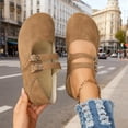 thumbnail image 5 of Coffee Women'S Casual Loafers Moccasin Shoes Slip-Ons Round Toe Double Buckle Comfortable Low Heel Flat Driving Shoes 0.92 Lb, 5 of 9