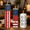 thumbnail image 7 of Darzheoy 3 Pcs Patriotic Wooden Block Decor Set, Star Stripes Table Centerpiece for Independence Day, Memorial Day, Veterans Day Home Decoration, 7 of 7