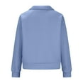 thumbnail image 5 of Jinhomg Women's Sports Sweatshirt Lightweight Comfy Half Zip Thumb Hole Pullover Casual Loose Long Sleeve Lapel Collar Sweat Shirt with Pocket Clearance Items for Women Blue XL, 5 of 7