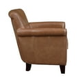 thumbnail image 3 of Tria 35 Inch Accent Chair- Brown Top Grain and Split Leather- Solid Wood, 3 of 6