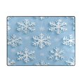 thumbnail image 5 of Yayeee Area Rugs for Living Room 6.7'x4.8' Non Slip Washable Bedroom Floor Carpet, Blue Snowflake, 5 of 5