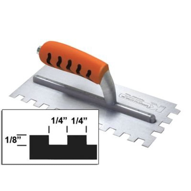 Kraft Tool ST403PF Square-Notch Trowel with ProForm Handle