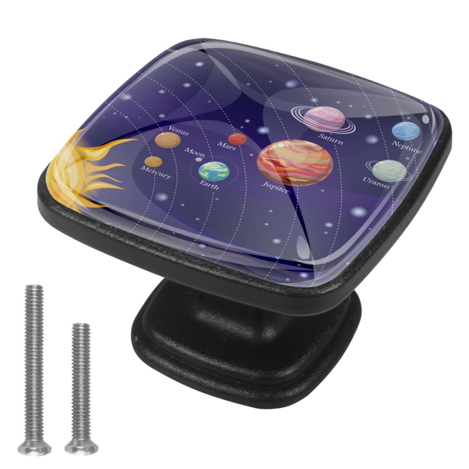 4 Pcs Cabinet Handle Drawer Pulls Solar System Galaxy Knobs with Screws ...