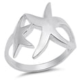 thumbnail image 1 of Large Starfish Animal Promise Ring .925 Sterling Silver Band Jewelry Female Male Unisex Size 11, 1 of 4