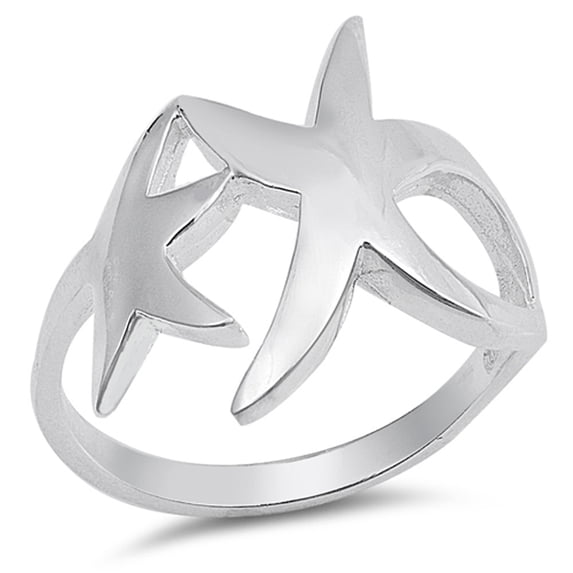 Large Starfish Animal Promise Ring .925 Sterling Silver Band Jewelry Female Male Unisex Size 11