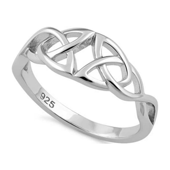 925 Sterling Silver Oxidized Platinum Plated Eye Celtic Women Valentines Day Gifts Ring