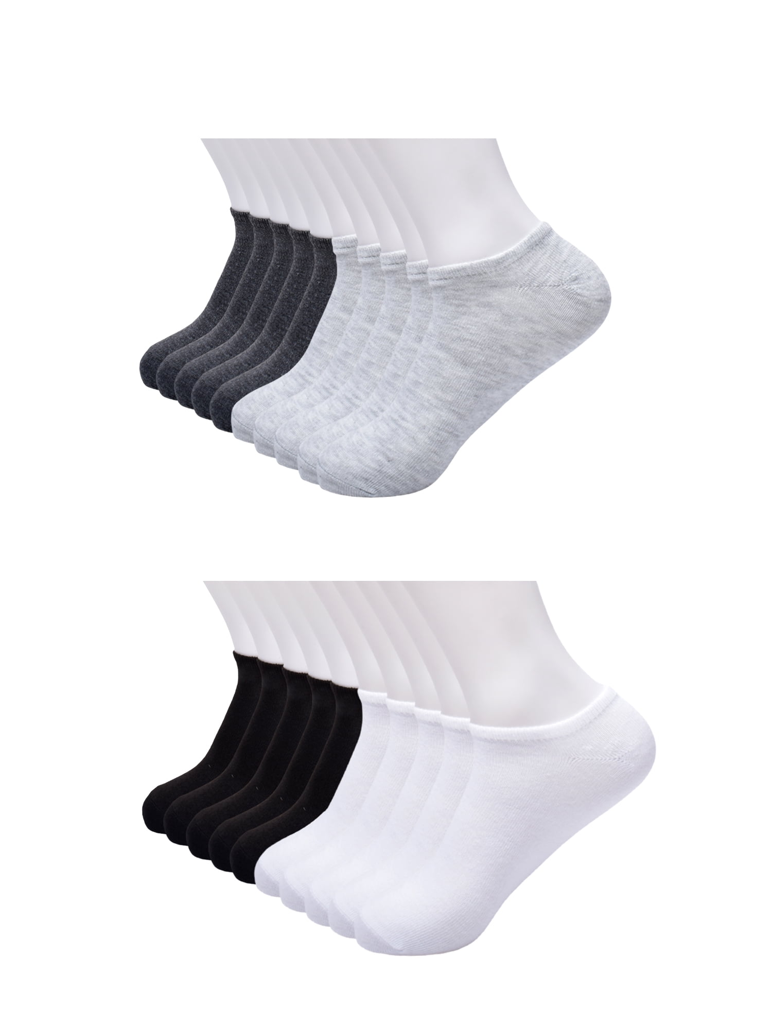 No Boundaries Womens Low-Cut Socks, 20-Pack, Shoe Size 4-10