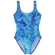 Catalina - Women's Plus Ribbed Blue Hawaii Swim Suit