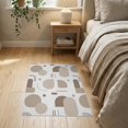 thumbnail image 3 of ODIKA 2'x3' Beige Warm Taupe Modern Geometric Abstract Washable Doormat Contemporary Minimalist Scandinavian Style Circles Rectangles Lines Non-Slip, Low Pile for Entryway, Kitchen, Laundry Room, 3 of 7
