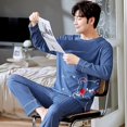 thumbnail image 1 of Printemps Automne Plus 5TG Pyjama Tricoté pour Hommes à Carreaux Ensembles de Pyjamas Décontractés Mode Nuit, 1 of 5