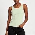 thumbnail image 2 of IFNWSV Camisole Tops for Women U Neck Sleeveless Solid Color Lightweight Layering Basic Cami Top Green S, 2 of 6