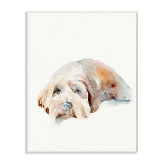 Stupell Industries Scruffy Dog Laying Down House Pet Painting Design by Jennifer Paxton Parker