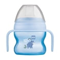 thumbnail image 1 of MAM Starter Cup (1 unidad), MAM Sippy Cup, vaso para beber con boquilla extra suave antiderrames y asas antideslizantes, para niños de 4 meses o más, cinco onzas, azul, 1 of 5