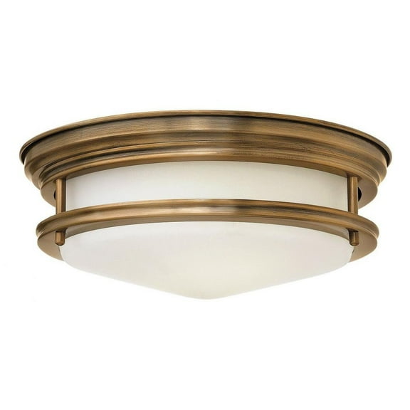 2 Light Medium Flush Mount in Traditional-Transitional-Coastal Style 12 inches Wide By 4.75 inches High-Brushed Bronze Finish-Etched Opal Glass