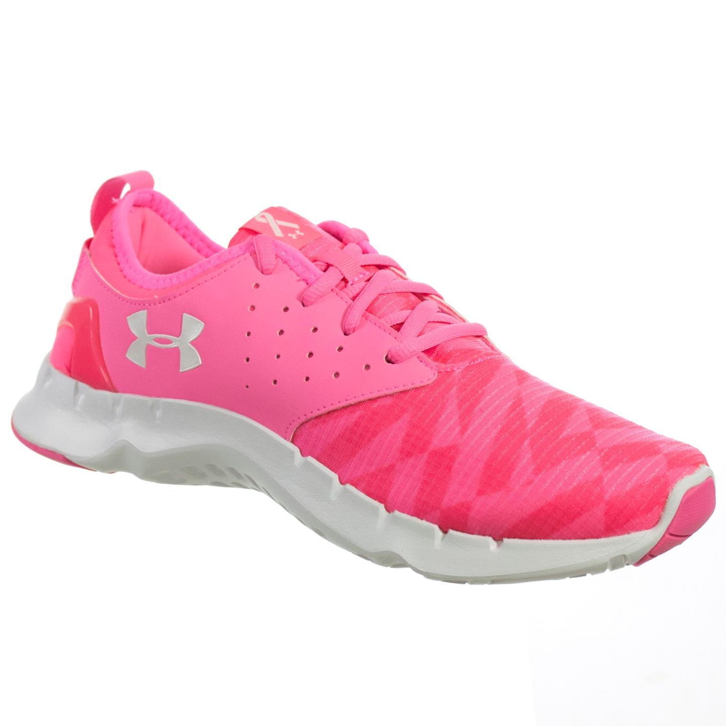 pink and white under armour shoes