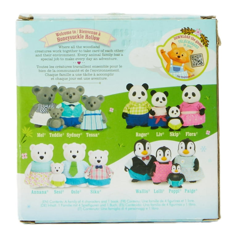 Li'l Woodzeez Skyhoppers Panda Family Set with Storybook