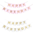 thumbnail image 4 of Happy Birthday Banner Birthday Party Decoration Garland Hanging Pull Flag Pennant - Black, 4 of 8