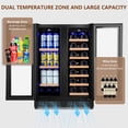 thumbnail image 4 of 24" Wine and Beverage Refrigerator 20 Bottle 60 Can Dual Zone Built-In/Freestanding Classic Beverage Wine Cooler, 4 of 7