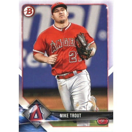 2018 Bowman #1 Mike Trout Los Angeles Angels Baseball (Best Way To Organize Baseball Cards)