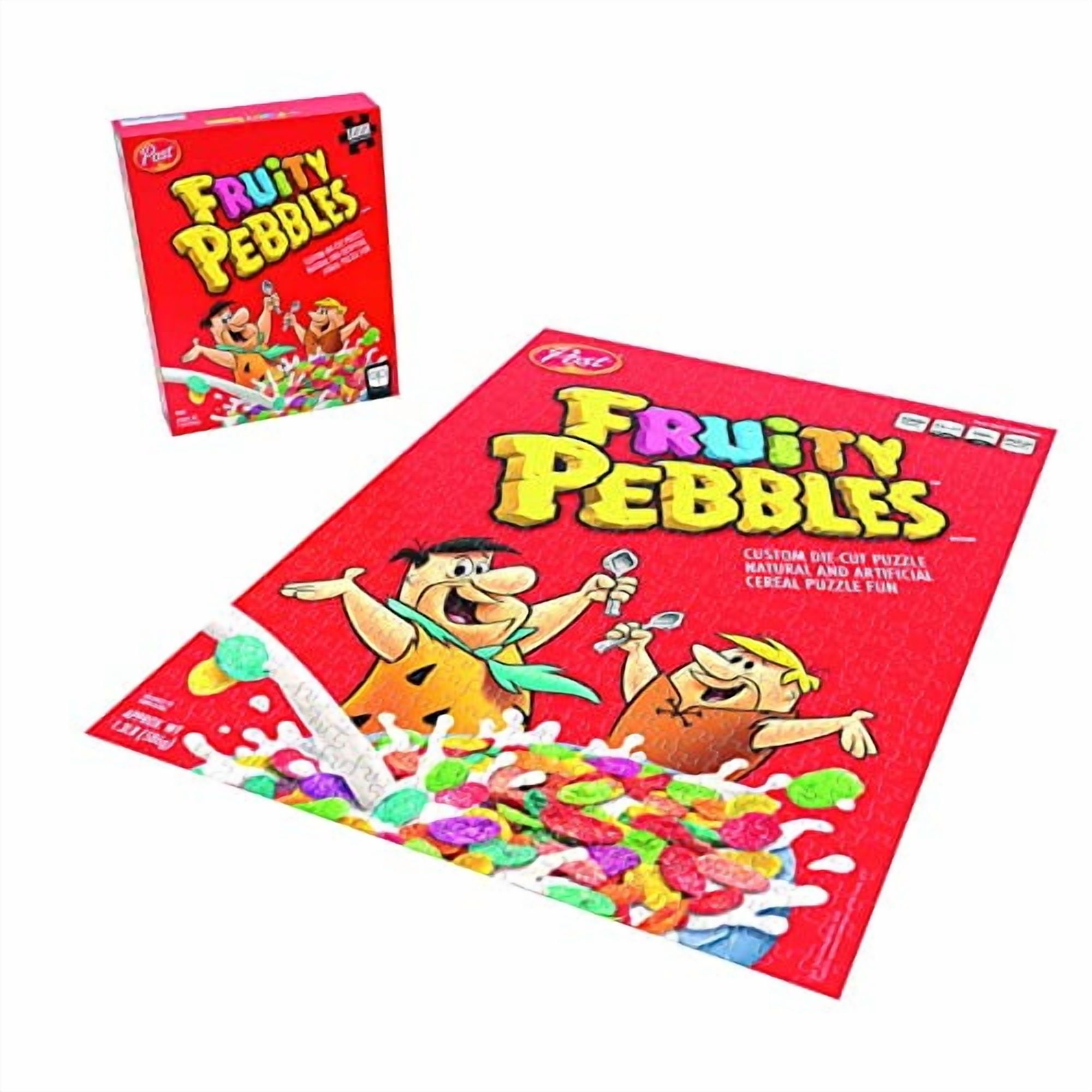 Fruity Pebbles 1000 Piece Jigsaw Puzzle by USAopoly | Featuring Classic Kids Cereal Box with Fred Flintstone and Barney Rubble