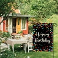 thumbnail image 3 of Happy Birthday Garden Flag - 12x 18inch Double-Sided Outdoor Decoration with Colorful Polka Dots and Confetti Design, Durable Polyester Fiber, Suitable for Yard, Patio, or Party Decoration, 3 of 9