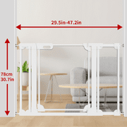 Fairy Baby Clear Baby Safety Gate with Wall Protectors 29-47 in Wide Pressure Mounted Gates White