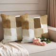 thumbnail image 2 of Brown Geometric Outdoor Waterproof Pillow Covers, Watercolor Ombre Modern Abstract Art Decorative Square Throw Pillowcase Sofa Cushion Sham for Patio/Couch/Chair, 24"x24" 2 Pack, 2 of 8
