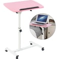 thumbnail image 1 of Bureau Portable Multifonction Détachable pour Ordinateur Portable avec Roulettes pour Lit, Sofa, Livres, Collation, Hauteur Réglable 62-88 cm, pour IPad, Télécommandes, Tasses et Plus, 1 of 7