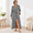 Black-Small, variant on Brown Medium Womens Gingham Long Sleeve Ruffle Wrap Cotton Bathrobe