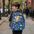 thumbnail image 4 of Yspwyqan Tropical Fishing Shark School Backpack for Kids, 17 Inch 600D Polyester Lightweight Bookbag, Multi-Pocket Fits 15.6 Laptop with Front Pocket for Elementary Travel, 4 of 7