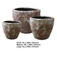 thumbnail image 5 of Benzara BM26608 Hand Made Round Bowl Like Rocky Sandstone Planter, Brown - Set of 3, 5 of 5