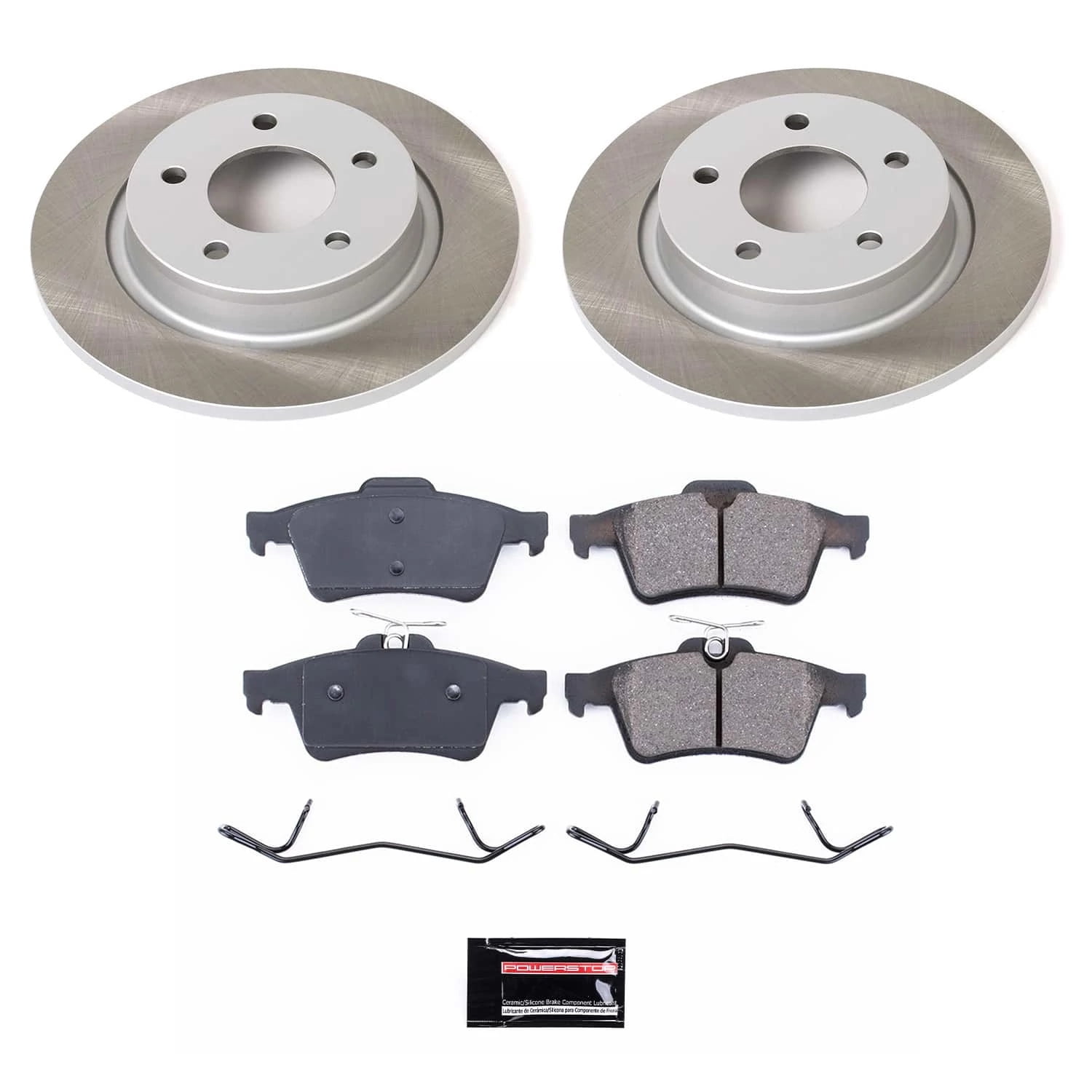 PowerStop Rear Semi-Coated Rotor and Low-Dust Ceramic Brake Pad Kit SC129