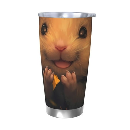 

Goofa Cute Sunflower Guinea Pig for 20 oz Skinny Tumbler Stainless Steel Coffee Mug Slim Vacuum Insulated Travel Cup Car Cup-Without Straw