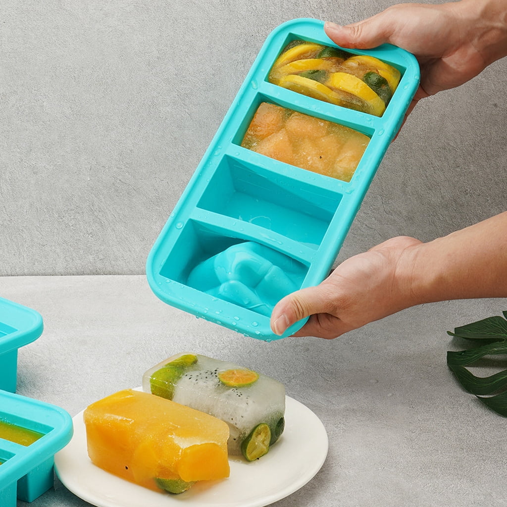 1pc Efficient Silicone Tray And Food Container Set Leak Cover Ice Block Maker For Freezers Organization