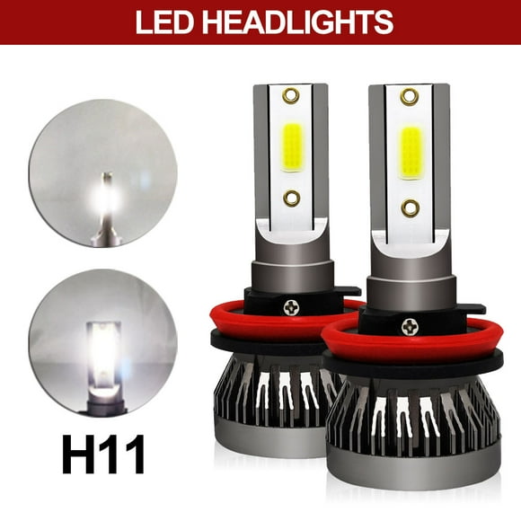 Phare DEL H11 Kit d'Ampoule Super Lumineux Faisceau Haut/bas 6000K 10000LM Lumière Blanche