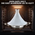 thumbnail image 3 of DM Multi-Ply Clad Stainless Steel Tagine Pot, 11 Inch 3.6 Quart Moroccan Clay Tagine Pot Alternative, Traditional Cooking Pot with Die-Cast Aluminum White Conical Lid and Stainless Steel Knob, 3 of 9