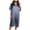Blue, variant on Jgppe Women's Satin Silk Sleepshirt V Neck Flowy Loose Short Sleeve Nightgown Solid Color Nightshirt Sleepwear