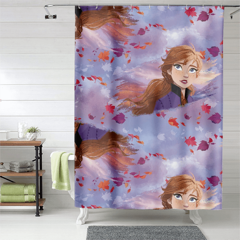 Frozen Shower Curtain, Portable Shower Curtain Waterproof Shower Curtain  Shower Hooks For Bathroom Curtain Shower Curtain Girls Bathroom