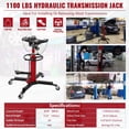 thumbnail image 3 of Transmission Jack, 33.8"-72.8" High Lift, 1/2Ton/1100lbs Hydraulic Telescopic Transmission Jack with Foot Pedal, 360° Swivel Wheel, 3 of 7