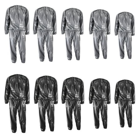 100% PVC Heavy Duty Unisex Fitness Loss Weight Sweat Suit Sauna Yoga Stretch Workout Suit Exercise Gym 5