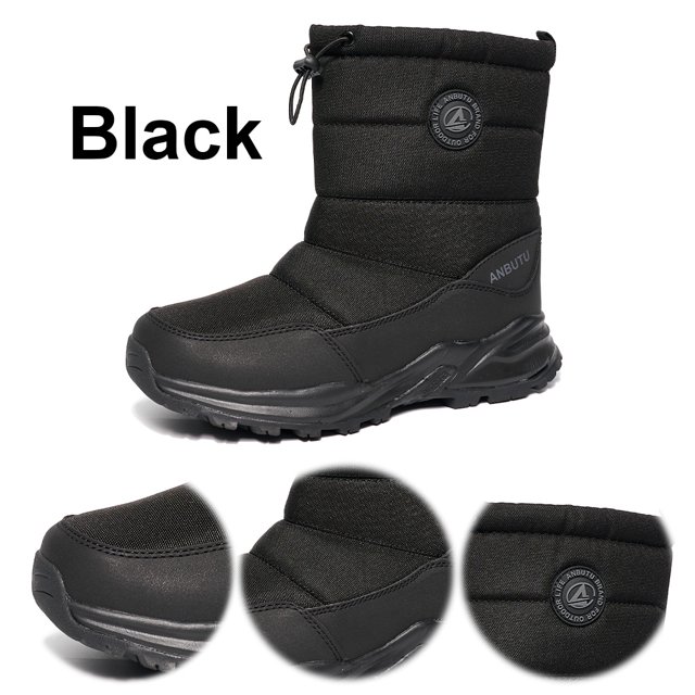 Zapatos Al Aire Libre Botas Invierno Nieve Mujer Hombre Cálido Forro Piel para Senderismo