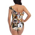 thumbnail image 5 of Sikiie Collage of different dogs Print Women One Piece Swimsuits Tummy Control One Shoulder Bathing Suits Ruffle Swimwear, From S to XXL-Small, 5 of 6