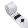 thumbnail image 5 of Set de corbatas Barry.Wang de seda blanca con cachemir, 160 cm, 5 of 5
