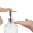 thumbnail image 3 of Unique Bargains 1 Pc Round Bottom Bamboo Grain Soap Dispenser 13.53oz Clear Silver, 3 of 6