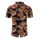 thumbnail image 2 of Camisa Hombre Top de camisa de manga corta con solapa y hebilla de impresión digital 3D de y ocio para hombre (Black, XL), 2 of 5