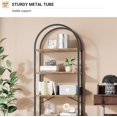 thumbnail image 4 of 5 Tier Bookshelf, Arched Metal Frame Bookcase with Wood Shelf, Tall Standing Storage Rack, 4 of 6