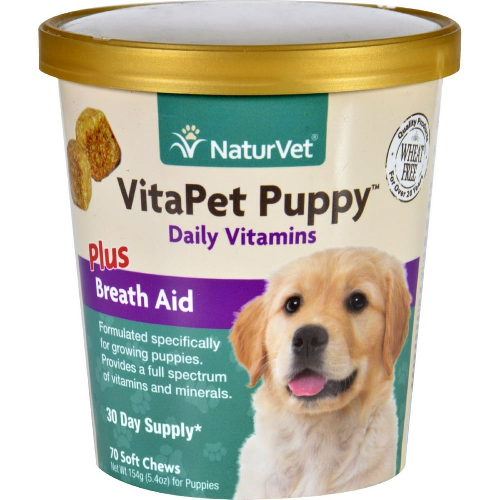 NaturVet VitaPet Puppy Daily Vitamins for Dogs Plus Breath Aid