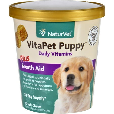 UPC: 0797801036863 | NaturVet – VitaPet Puppy Daily Vitamins for Dogs – Plus Breath Aid – Specifically Formulated to Provide Puppies with Essential Vitamins  Minerals  Amino Acids & Fatty Acids – 70ct Soft Chew